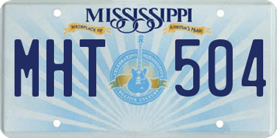 MS license plate MHT504
