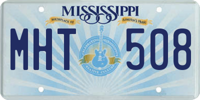 MS license plate MHT508