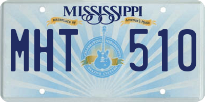 MS license plate MHT510