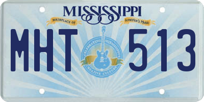 MS license plate MHT513