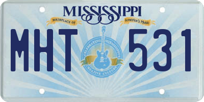 MS license plate MHT531