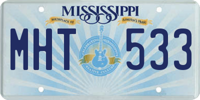 MS license plate MHT533