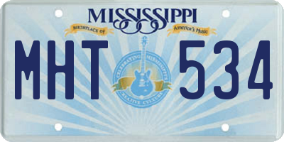 MS license plate MHT534