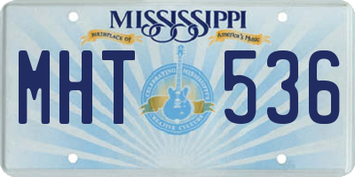 MS license plate MHT536