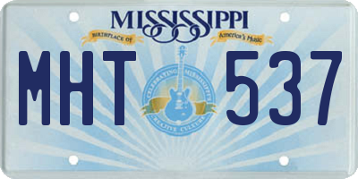 MS license plate MHT537