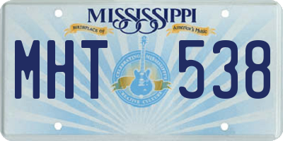 MS license plate MHT538