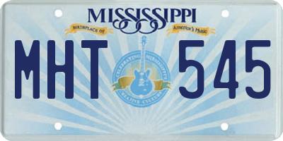 MS license plate MHT545