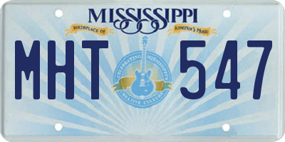 MS license plate MHT547