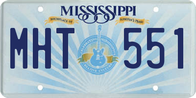 MS license plate MHT551