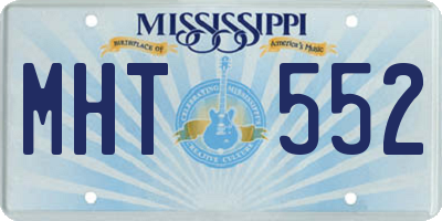 MS license plate MHT552