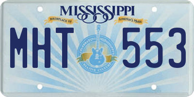 MS license plate MHT553