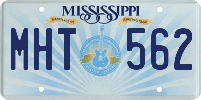 MS license plate MHT562