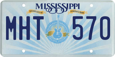 MS license plate MHT570