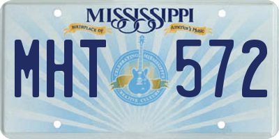 MS license plate MHT572