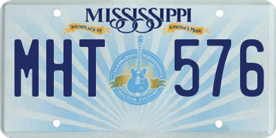 MS license plate MHT576