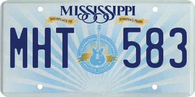 MS license plate MHT583