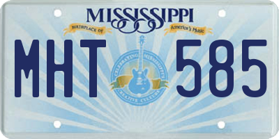 MS license plate MHT585