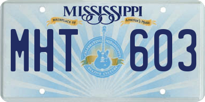 MS license plate MHT603