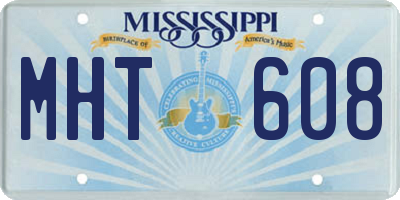 MS license plate MHT608