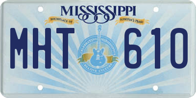 MS license plate MHT610