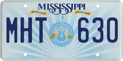 MS license plate MHT630