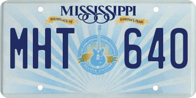 MS license plate MHT640