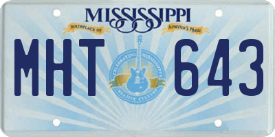 MS license plate MHT643