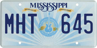 MS license plate MHT645