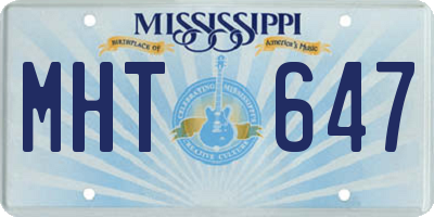 MS license plate MHT647