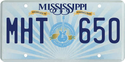 MS license plate MHT650