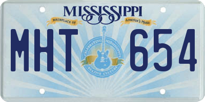 MS license plate MHT654