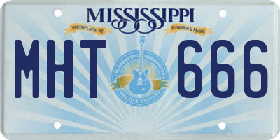 MS license plate MHT666