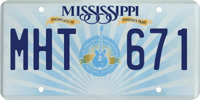 MS license plate MHT671