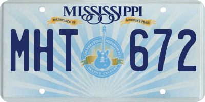 MS license plate MHT672