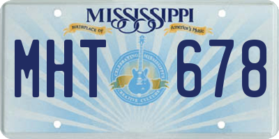 MS license plate MHT678
