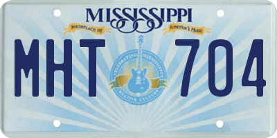MS license plate MHT704