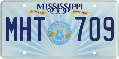 MS license plate MHT709