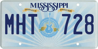 MS license plate MHT728