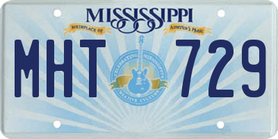 MS license plate MHT729
