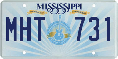 MS license plate MHT731
