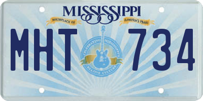 MS license plate MHT734