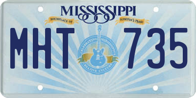 MS license plate MHT735