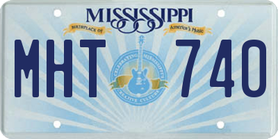 MS license plate MHT740
