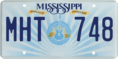 MS license plate MHT748
