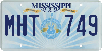 MS license plate MHT749
