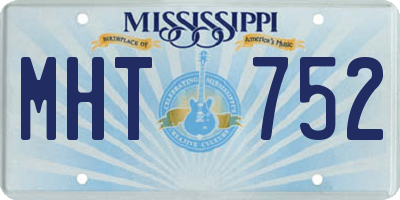 MS license plate MHT752