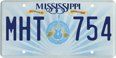 MS license plate MHT754