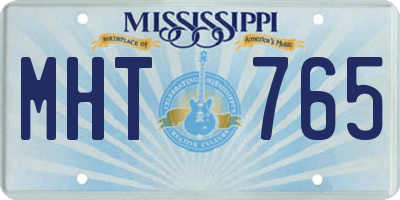 MS license plate MHT765