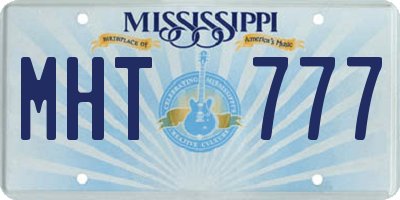 MS license plate MHT777