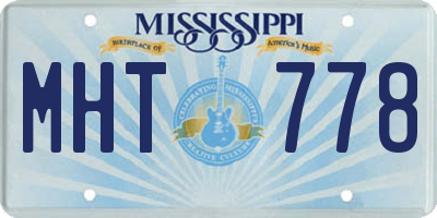 MS license plate MHT778